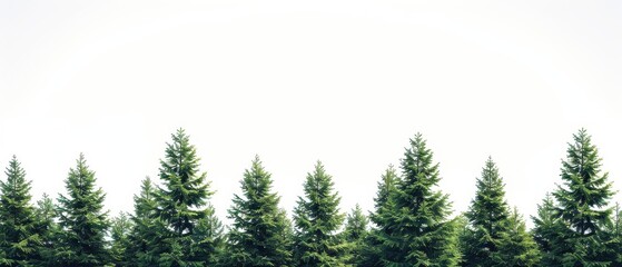 Fototapeta premium A row of trees with a white background