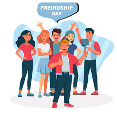 Obraz premium Group of Friends Celebrating Friendship Day with a Fun Selfie