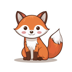 Adorable and Charming Cartoon Fox Vector Illustration