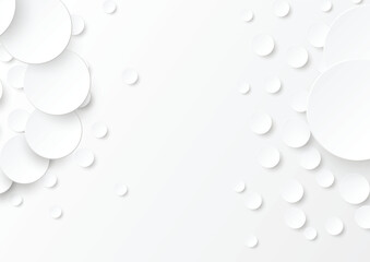 abstract 3d circle paper art vector graphic design background in white color