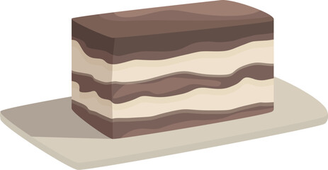 Classic italian tiramisu cake is presented on a plate, showcasing its layered dessert goodness