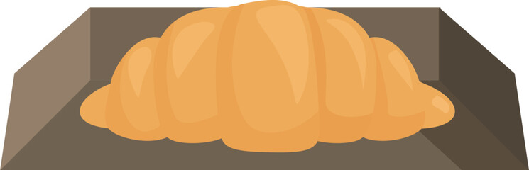 This illustration features a freshly baked croissant, highlighting its appetizing texture and golden brown color