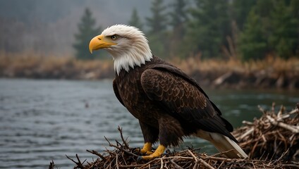 A wildlife photographer's exhilarating encounter with a majestic eagle soaring above a rugged canyon ai_generated