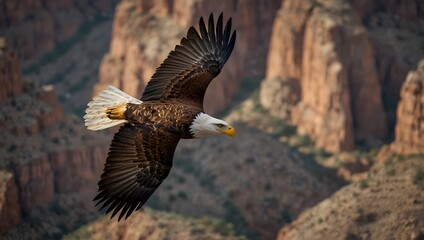 Fototapeta premium A fantasy world where eagles are sentient beings that forge alliances with human kingdoms in times of war ai_generated