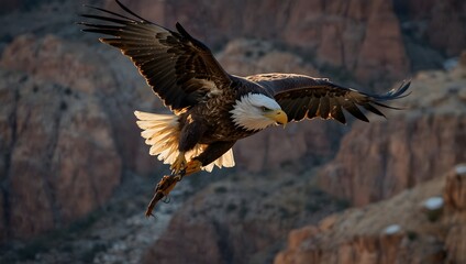 Obraz premium A fantasy world where eagles are sentient beings that forge alliances with human kingdoms in times of war ai_generated