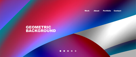 Bright multicolored geometric abstract shapes. Minimal trendy simplicity concept. Modern overlapping forms