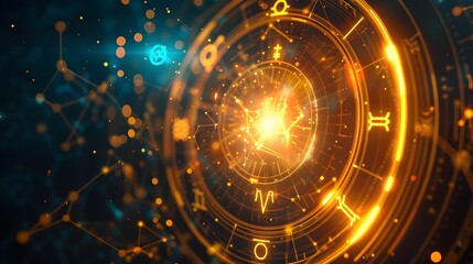 Astrology-Themed Smartphone Wallpaper with Zodiac Symbols and Cosmic Patterns