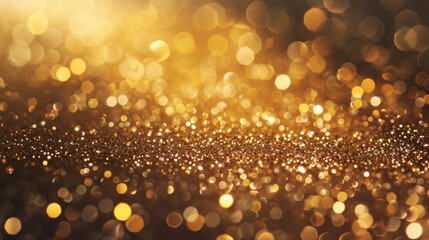 An abstract background filled with golden glitter and sparkles perfect for festive occasions