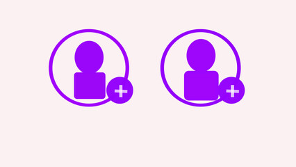 New account create icon,invention  simple design add concept animation. People icon animated line on background with purple color.