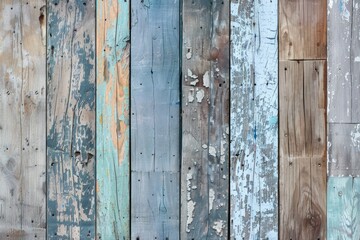 Gray Faded Background. Many-Coloured Weathered Wooden Planks with Grain and Texture