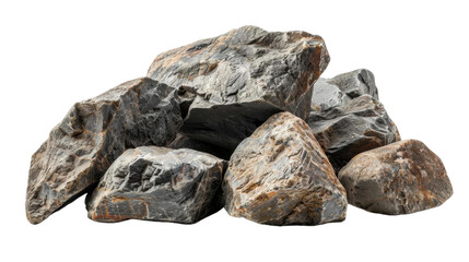 Natural Grey Rocks Pile with Varied Textures and Shapes