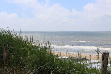 Beach on the North Sea coast in the Netherlands in the summer