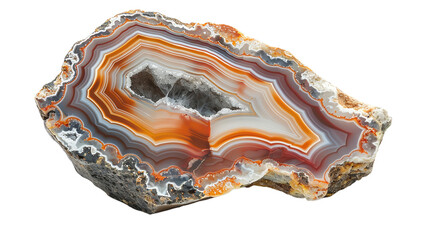 Stunning Close-Up of Polished Agate Geode with Colorful Bands in Natural Light