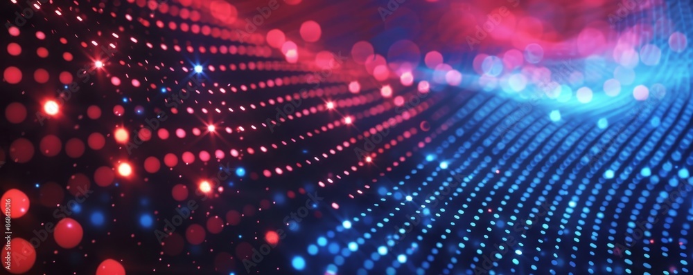 Poster Abstract Red and Blue Light Bokeh Pattern