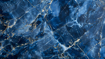 Obraz premium Royal blue marble texture with golden veinings