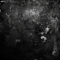 A dark grunge background texture for design, featuring rough and worn textures with subtle hints of light in the corners. It's perfect as an overlay or for creating urbanstyle designs. The black color