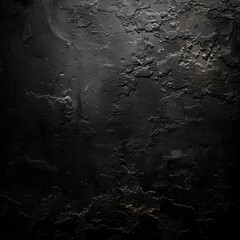 A dark grunge background texture for design, featuring rough and worn textures with subtle hints of light in the corners. It's perfect as an overlay or for creating urbanstyle designs. The black color