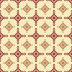 Red Native American pattern , Geometric traditional seamless textile
