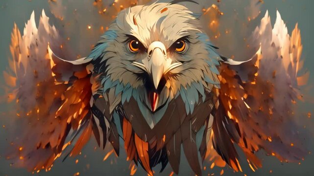 eagle and fire