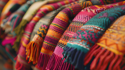 Colored fabric close up