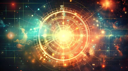 Obraz premium Cosmic Zodiac Greeting Card Set with Celestial and Soft Lighting