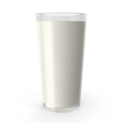 Realistic 3D Milk Glass PNG Images | High-Quality Milk Glass Modeling Illustrations | Detailed Beverage and Dairy Art