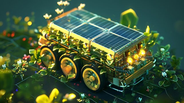 A green replacement to typical power sources is solar energy very detailed and realistic shape