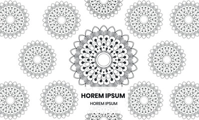 Black and White  decorative mandala background.