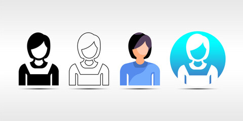 housewife icon set, housewife flat style icons, line art icons, gradient icons, high resolution for company logo and web design