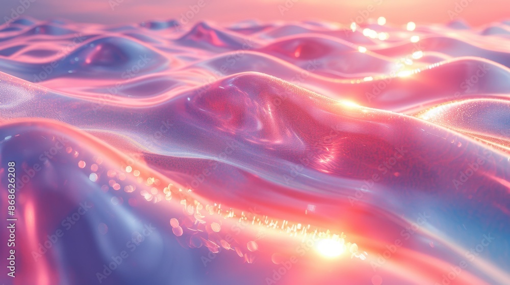 Poster a subtle, shimmering holographic effect dances across a minimalistic surface, its delicate, iridesce