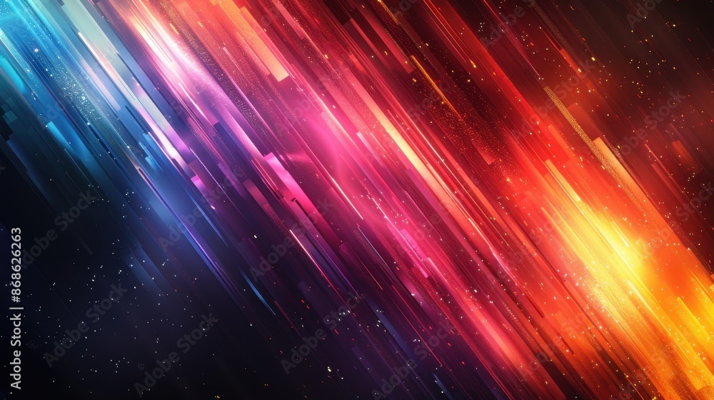 Aufkleber a digital spectrum of colors flows seamlessly across a minimalistic background, illustrating the bea