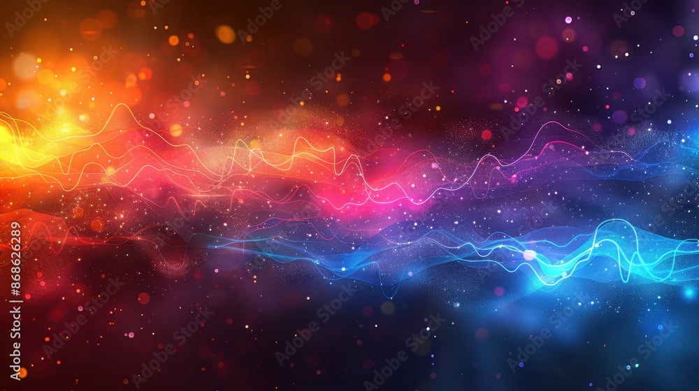 Aufkleber a digital spectrum of colors flows seamlessly across a minimalistic background, illustrating the bea
