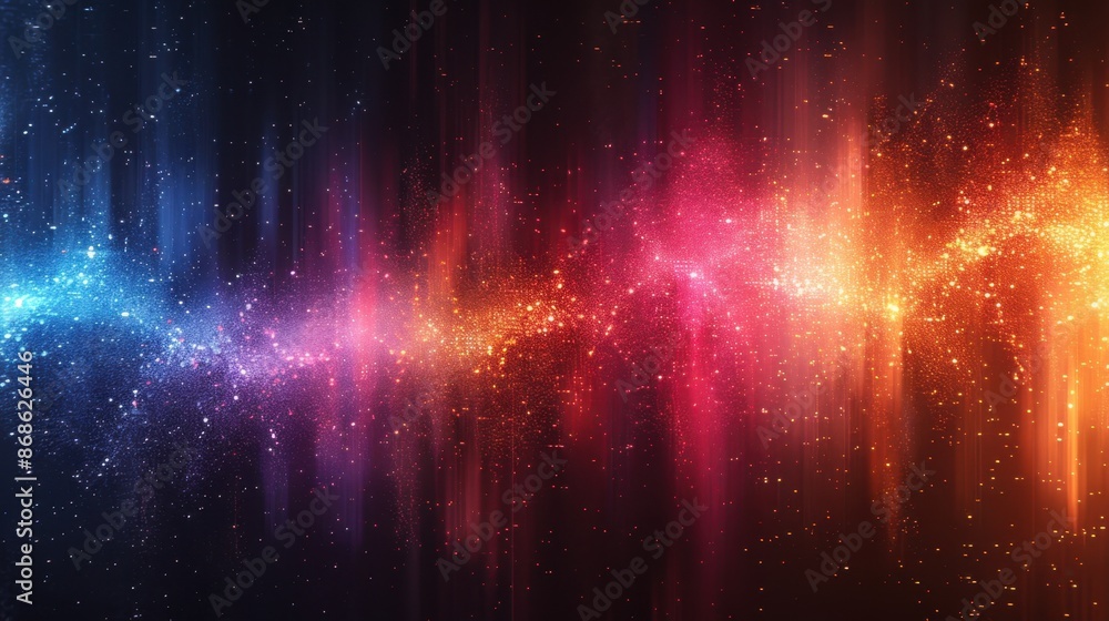 Poster a digital spectrum of colors flows seamlessly across a minimalistic background, illustrating the bea