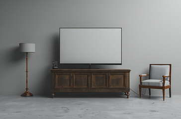 Isolated White Screen LED TV