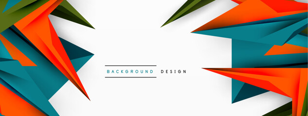 Fototapeta premium Minimal geometric abstract background. Low poly dynamic triangle design. Trendy techno business template for wallpaper, banner, background or landing