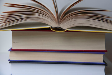 stack of books isolated
