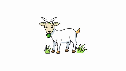 goat with green leaves