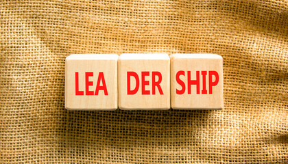 Leadership symbol. Concept word Leadership on beautiful wooden blocks. Beautiful canvas background....
