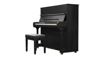 Classic piano in studio light, 3d render