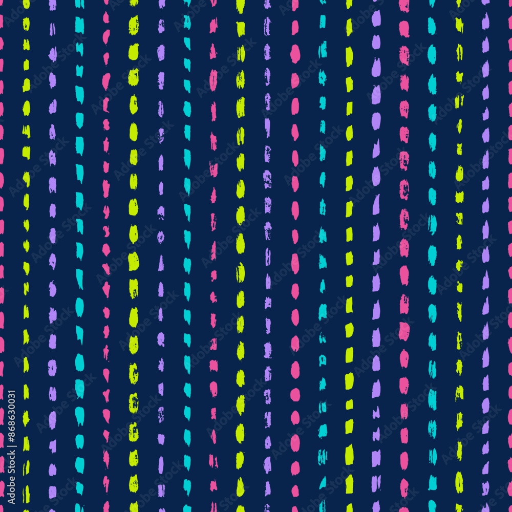Poster seamless dash color pattern. vertical crayon line. repeating hand draw gouache brush strokes. sketch
