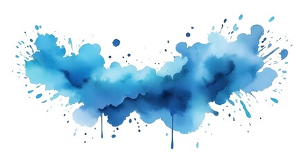Obraz premium blue ink splashes on white background 