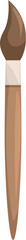 Classic paintbrush with wooden handle and brown bristles for artwork creation