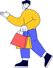 People Shopping Illustration