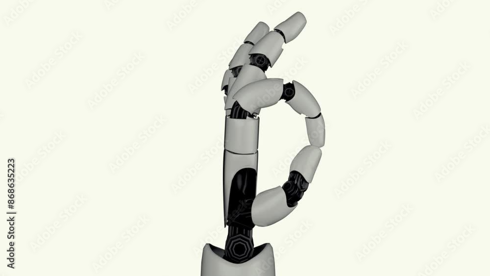 Aufkleber mlp 3d rendering robot hand action on white and green background. concept of ai artificial intellige