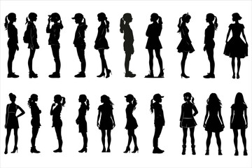 Standing Woman Silhouette Bundle Set
