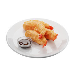 3D Illustration Tempura Japanese Food  