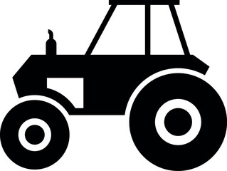 A tractor Vector black clipart isolated on a white background, A farm Tractor Silhouette