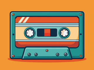 Naklejka premium A retro cassette tape with handwritten label