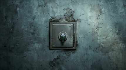 Illustration safe hidden in the wall.