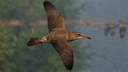 Obraz premium A day in the life of a migratory bird, detailing its journey and key stops ai_generated